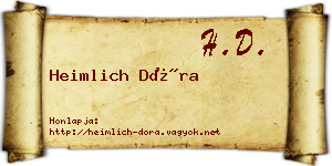 Heimlich Dóra névjegykártya